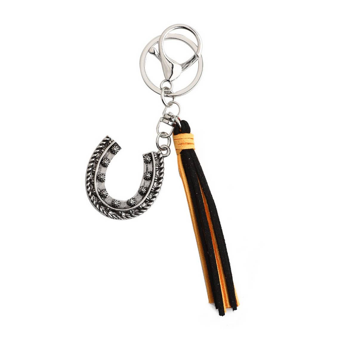 Boho Western Horseshoe Keychain with Vintage Charm_CWAB5084