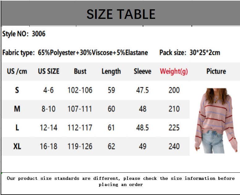 CWOSWL07153_CASUAL COLORFUL STRIPED LOOSE PULLOVER SWEATER