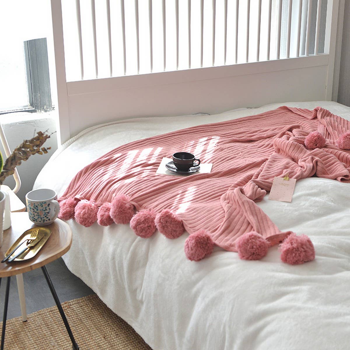 NEW KNITTED BALL AIR CONDITIONING THROW BLANKET