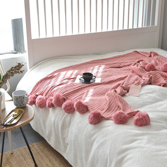 NEW KNITTED BALL AIR CONDITIONING THROW BLANKET