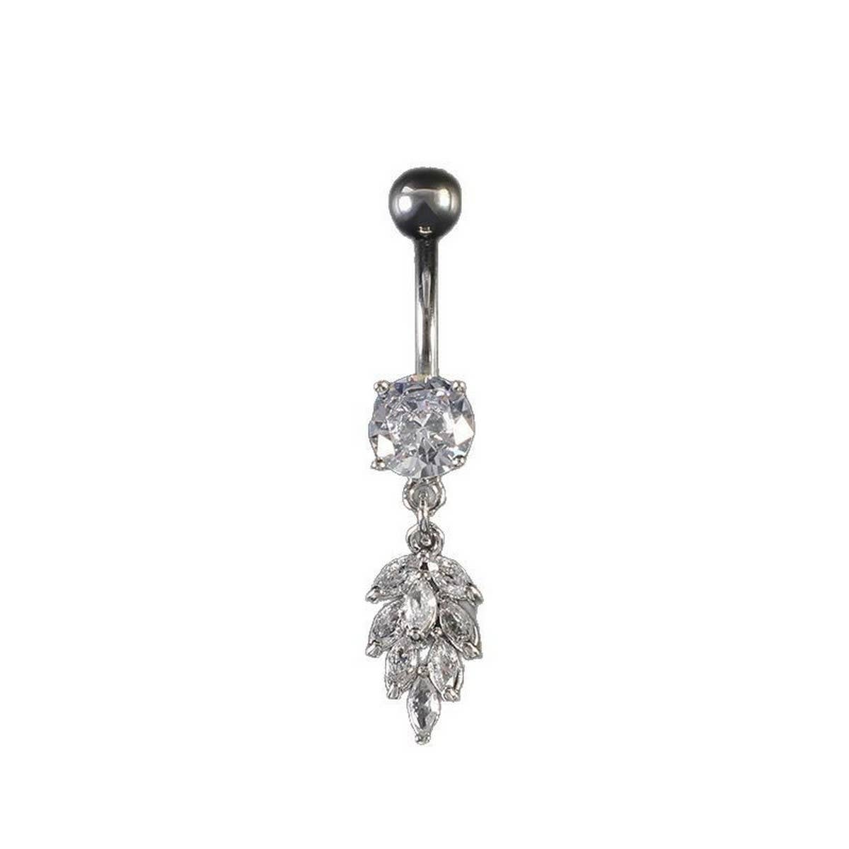 Creative Wheat CZ Dangle Belly Ring Piercing