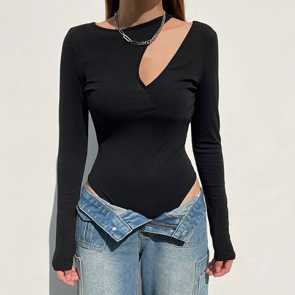SLIM-FIT BODYSUIT WITH BARE SHOULDERS
