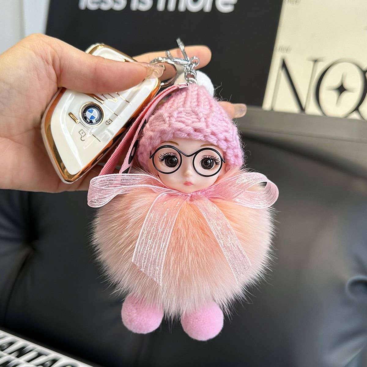CUTE PLUSH DOLL CAR KEYCHAIN BAG PENDANT GIFT