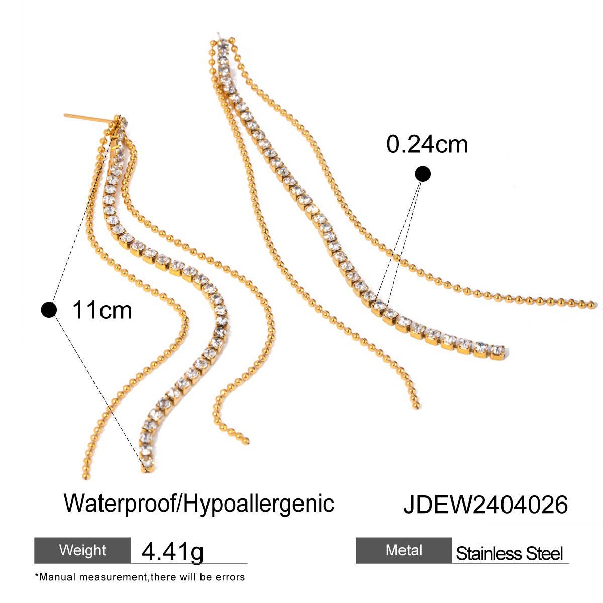 ELEGANT TEARDROP SHAPED TASSEL EARRINGS