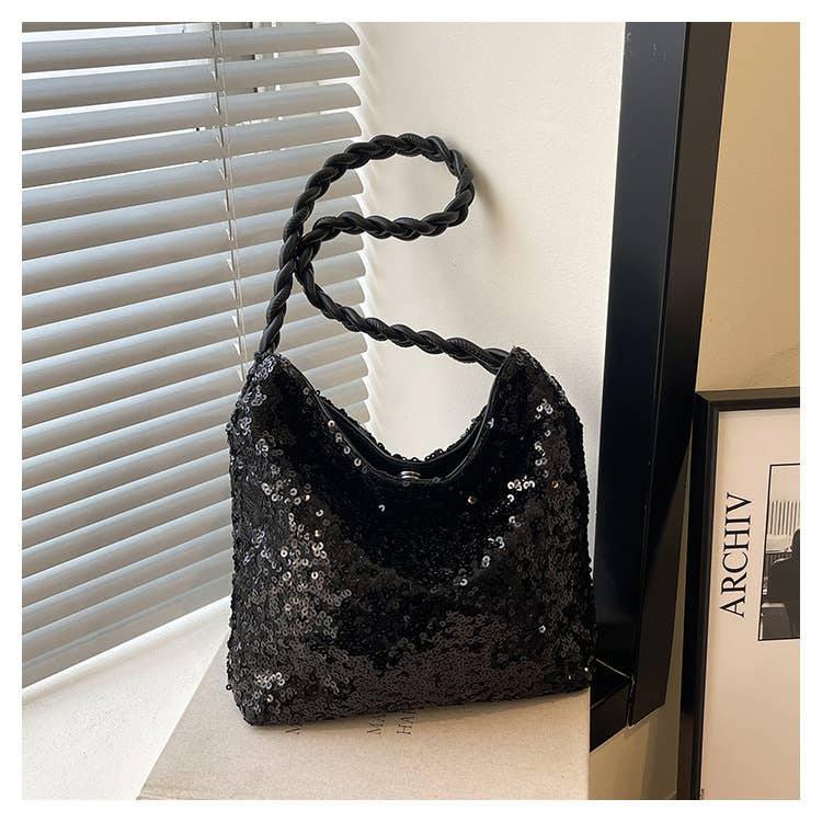 Fashionable sequined single-shoulder bag