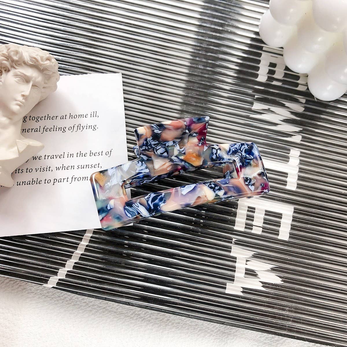 Elegant Square Hair Claw - Medium Acetate Clip_CWAHA1483