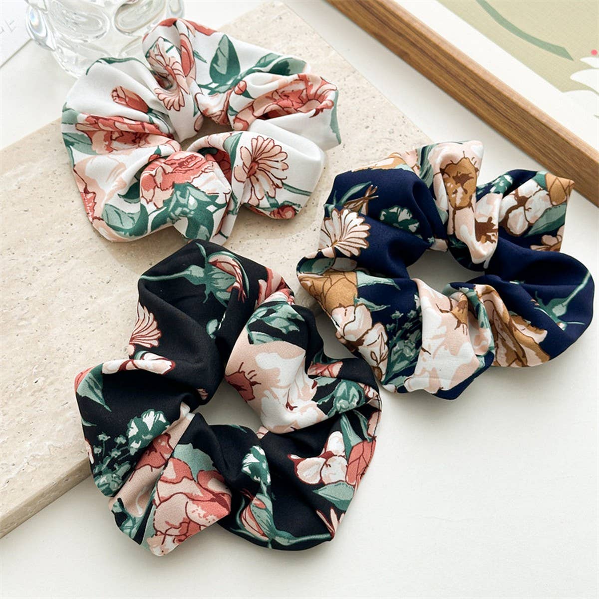 SWEET LARGE FLORAL HIGH ELASTIC HAIR TIE