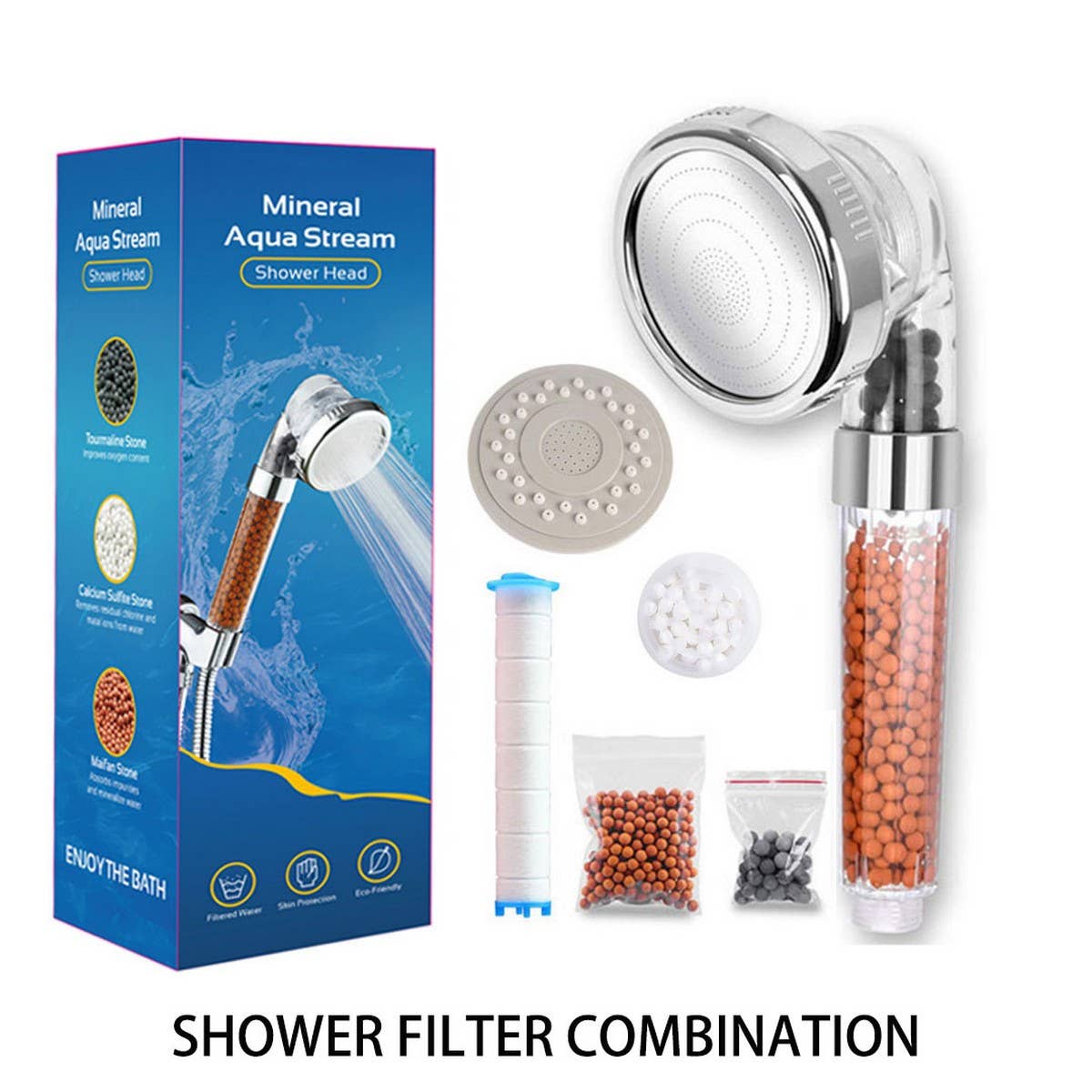NEGATIVE ION BOOSTER ADJUSTABLE SHOWER SET
