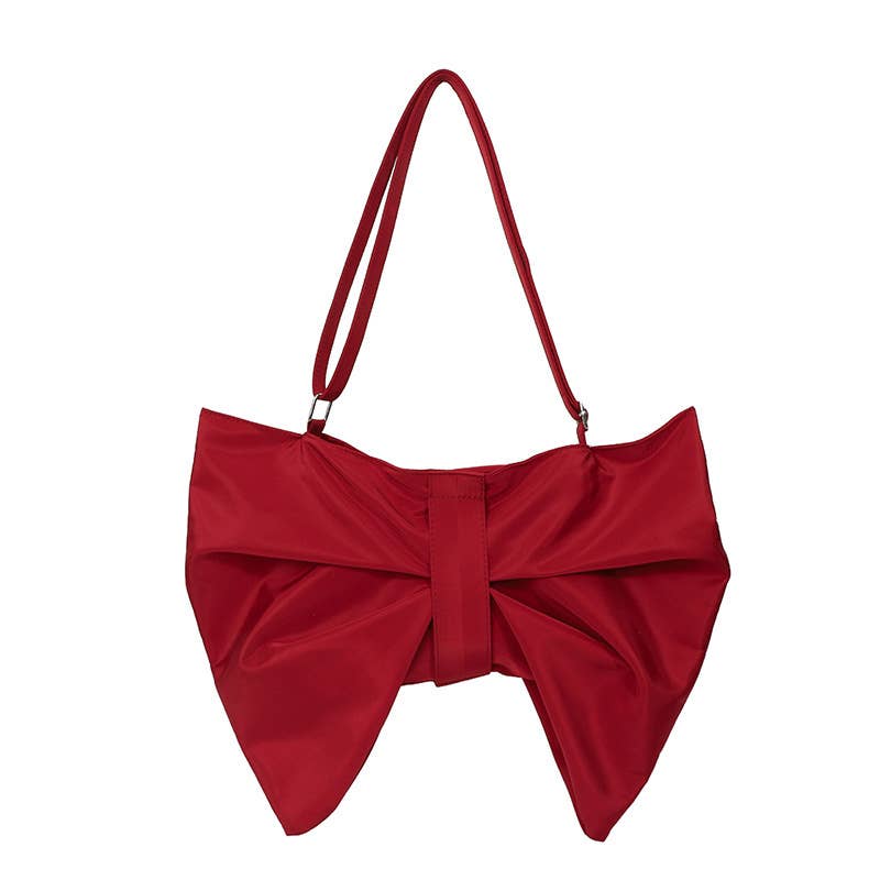 Bow tie pleated large-capacity bag