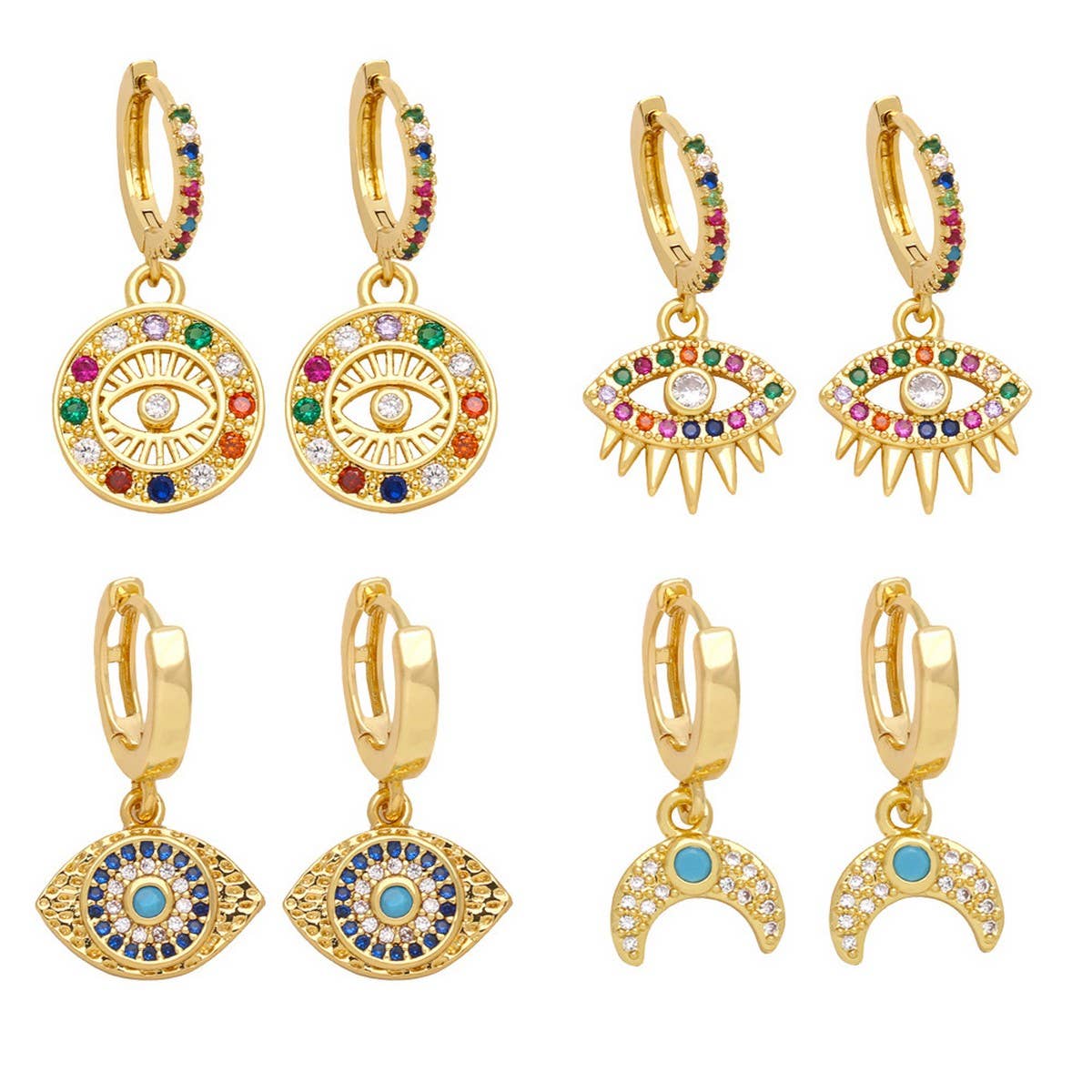 DEVIL'S EYE PENDANT EARRINGS