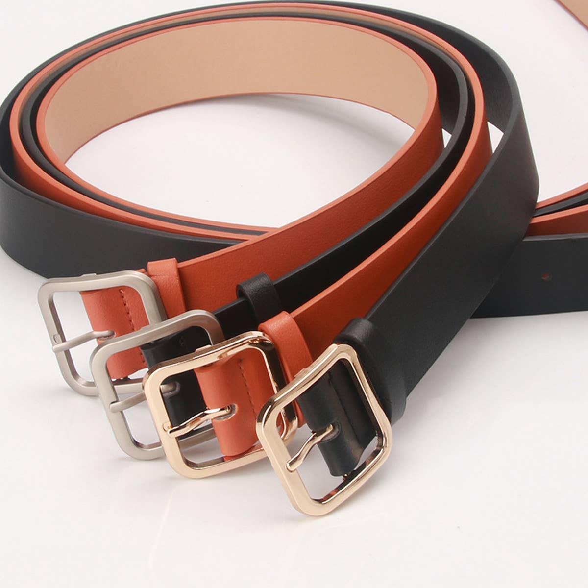 CWABE0925_CASUAL SQUARE BUCKLE BELT