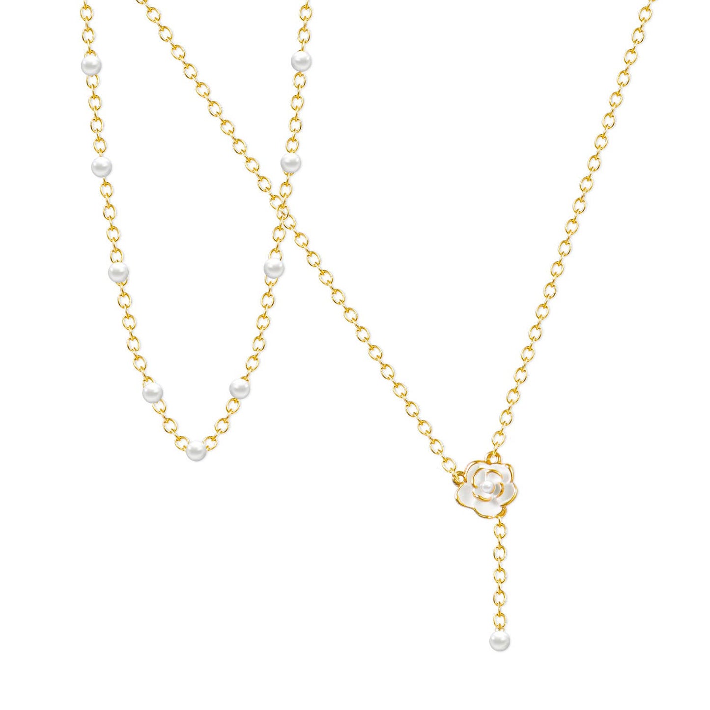 LUXURY PEARL NECKLACE BEADED COLLARBONE CHAIN