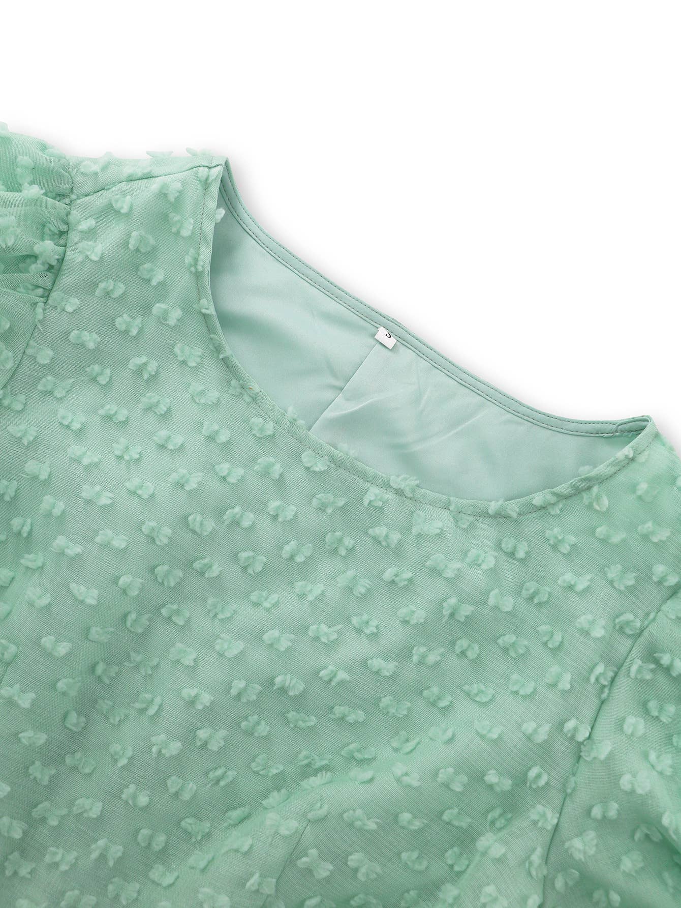 Jacquard Long Sleeve Dress with Waist Detail