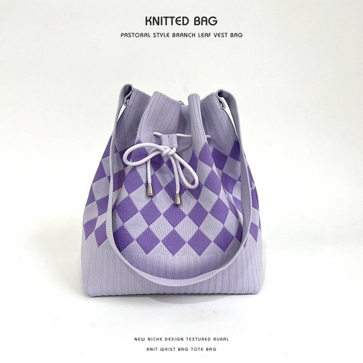 2024 CASUAL DRAWSTRING BUCKET KNITTED BAG_CWAB2375