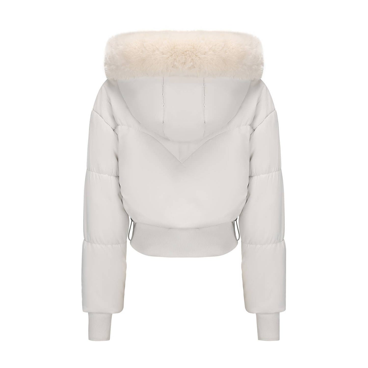 Thick cotton-padded jacket with a cinched waist