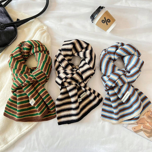 Colorful Stripe Knit Scarf ? Soft Trendy Winter