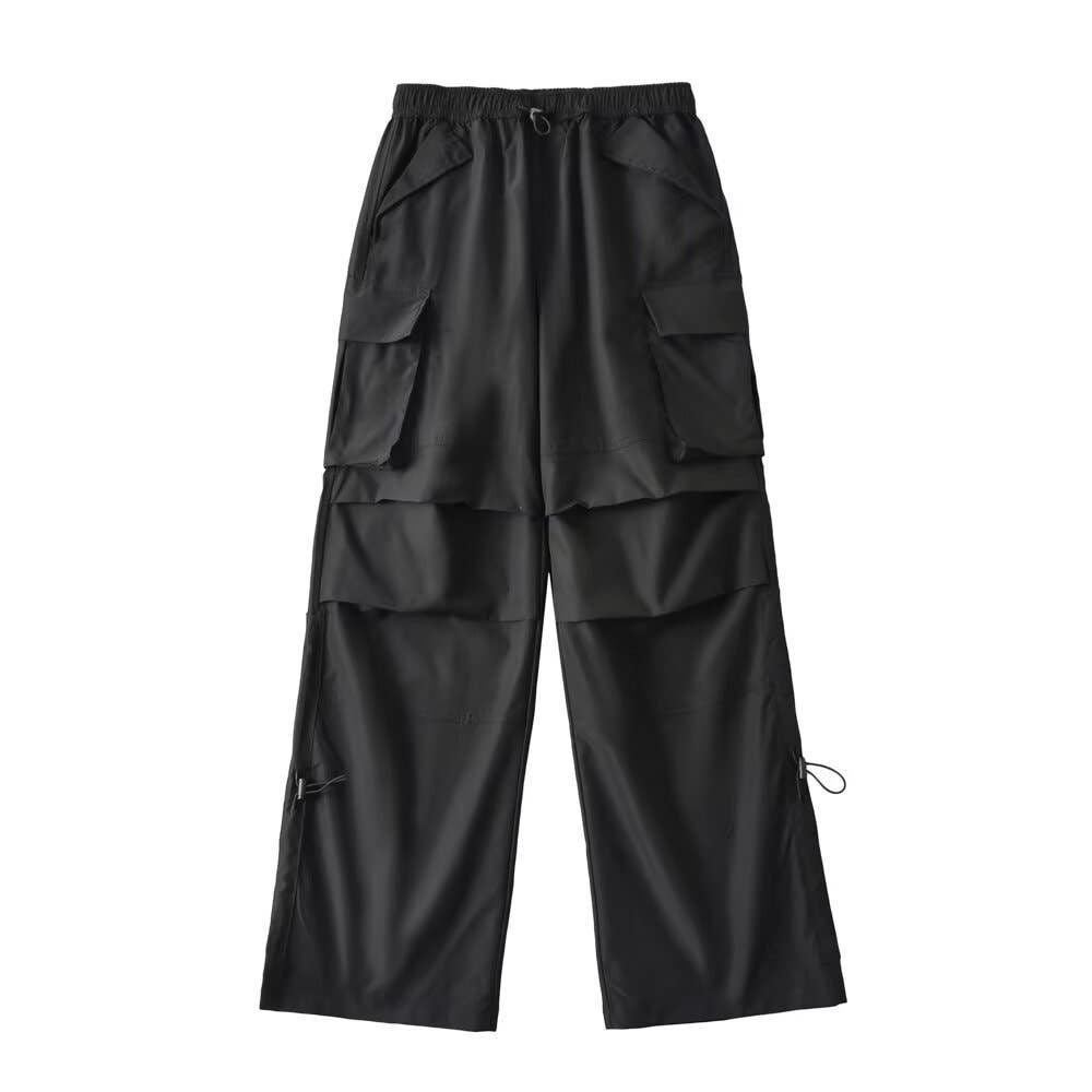 Niche pleated straight-leg wide-leg casual pants