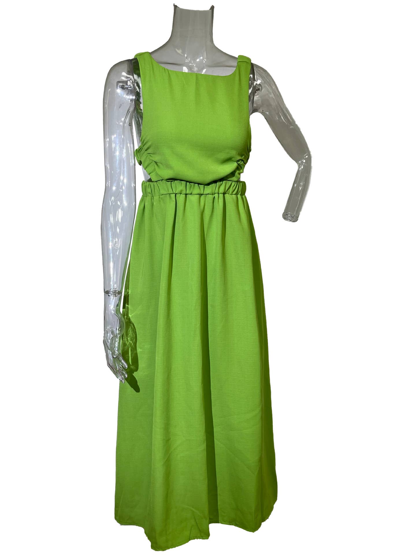 BACKLESS CUT-OUT SOLID COLOR COMMUTER DRESS