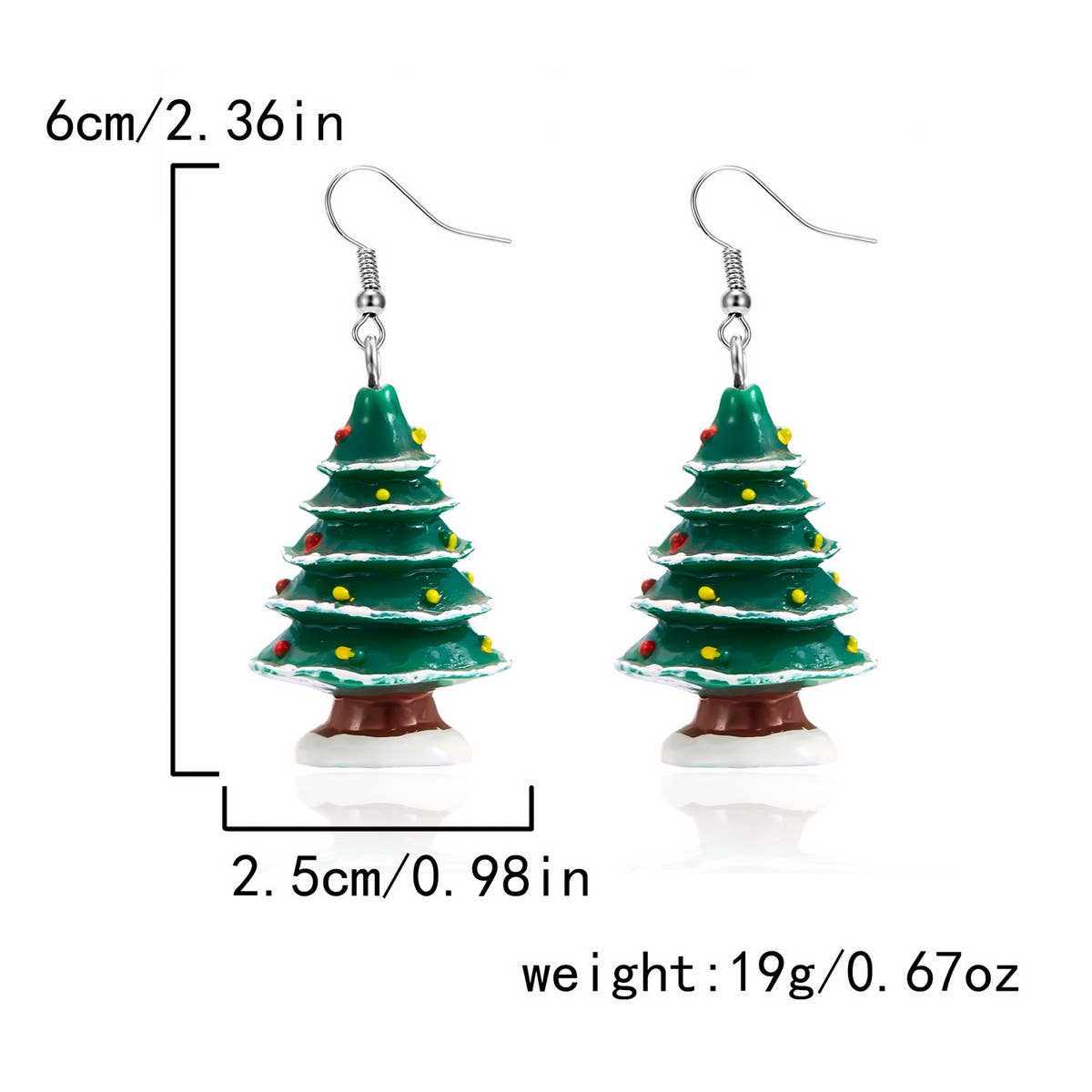 CHRISTMAS TREE SNOWFLAKE EARRINGS