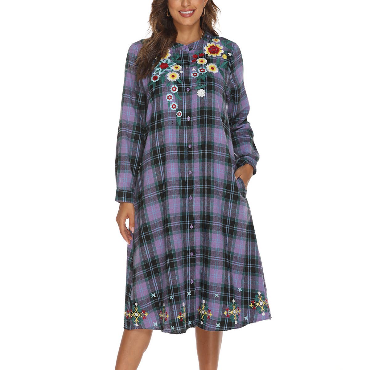 Plaid skirt in large size