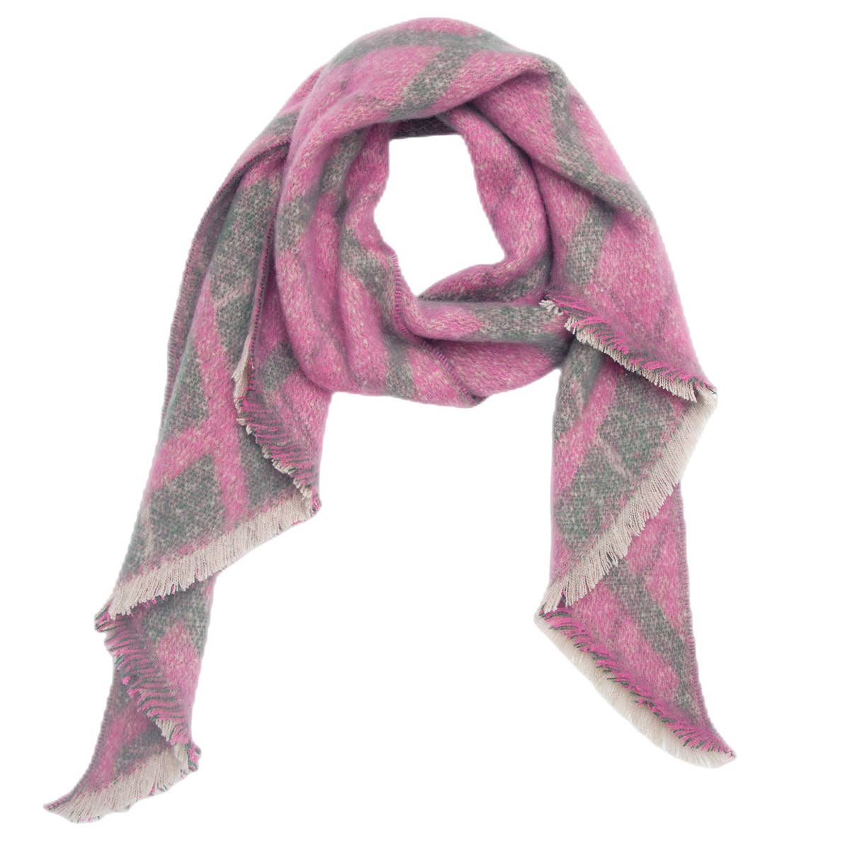 Circle Yarn Diamond Scarf ? Reversible Winter Wrap