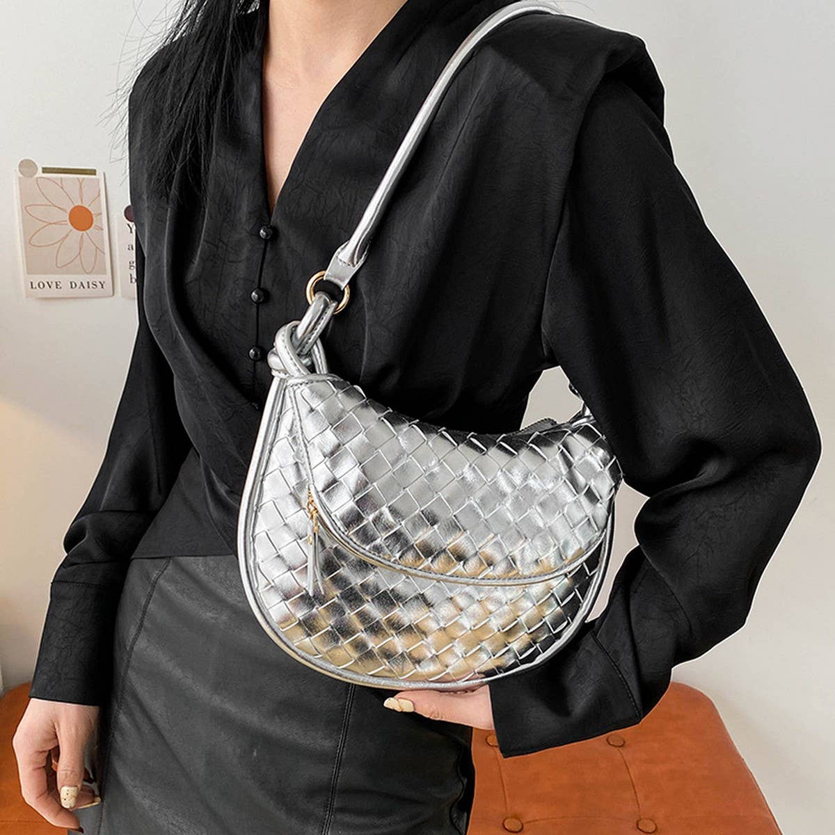 HANDMADE STRAW BAG FASHION ONE-SHOULDER ARMPIT BAG_CWAB1912