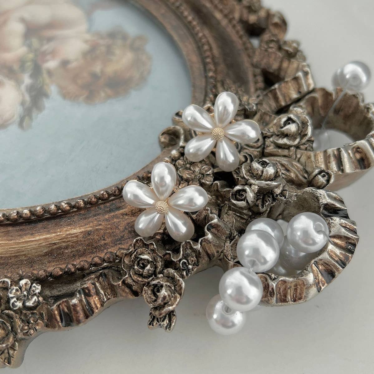 FRESH PEARL PEACH BLOSSOM EARRINGS