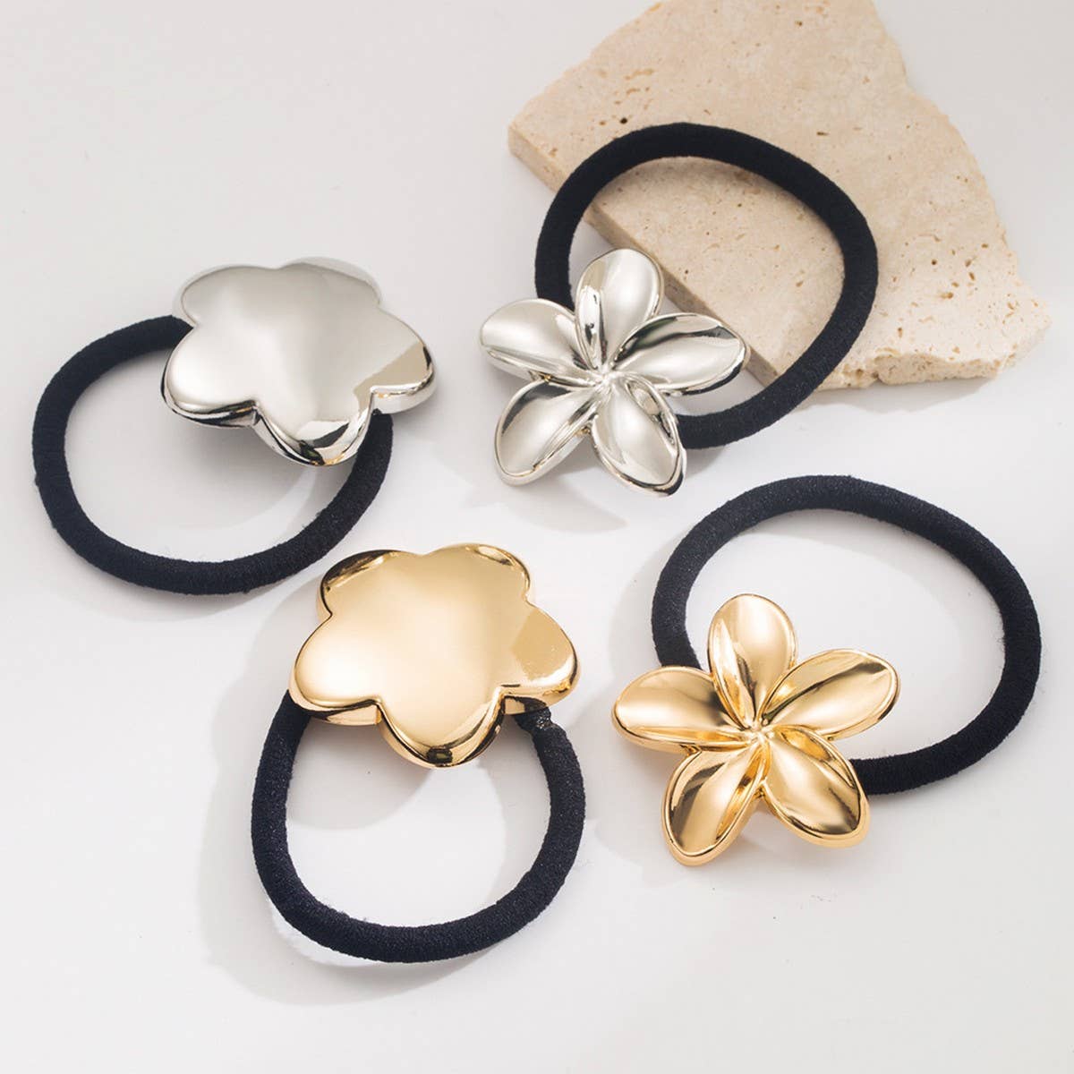 New Minimalist Flower Hair Tie for Ponytails
