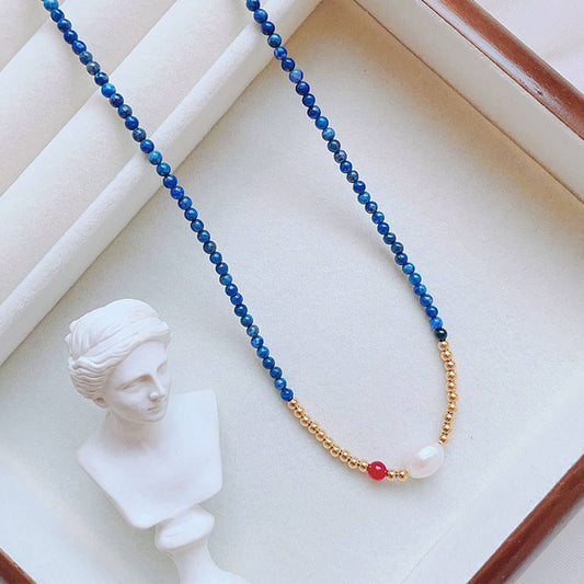 Baroque pearl natural stone necklace