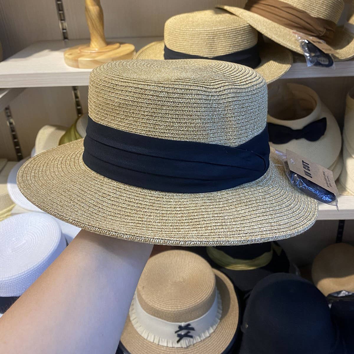 Summer vacation all-match flat top straw hat_CWAH3450