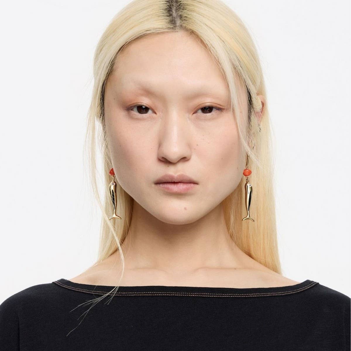 Golden Fish Retro Literary Style Long Earrings