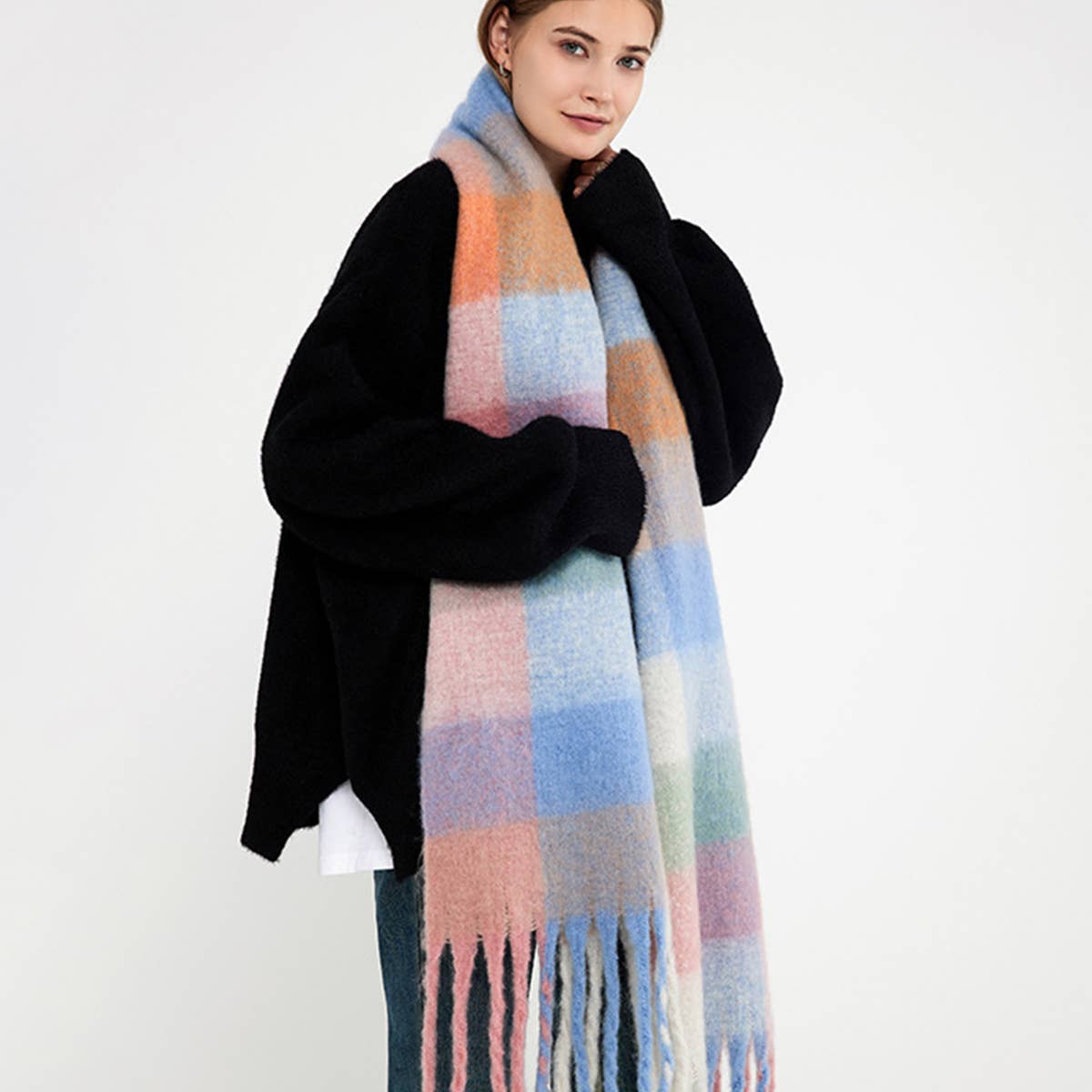 New Plaid Tassel Scarf for Women - Winter Warmth