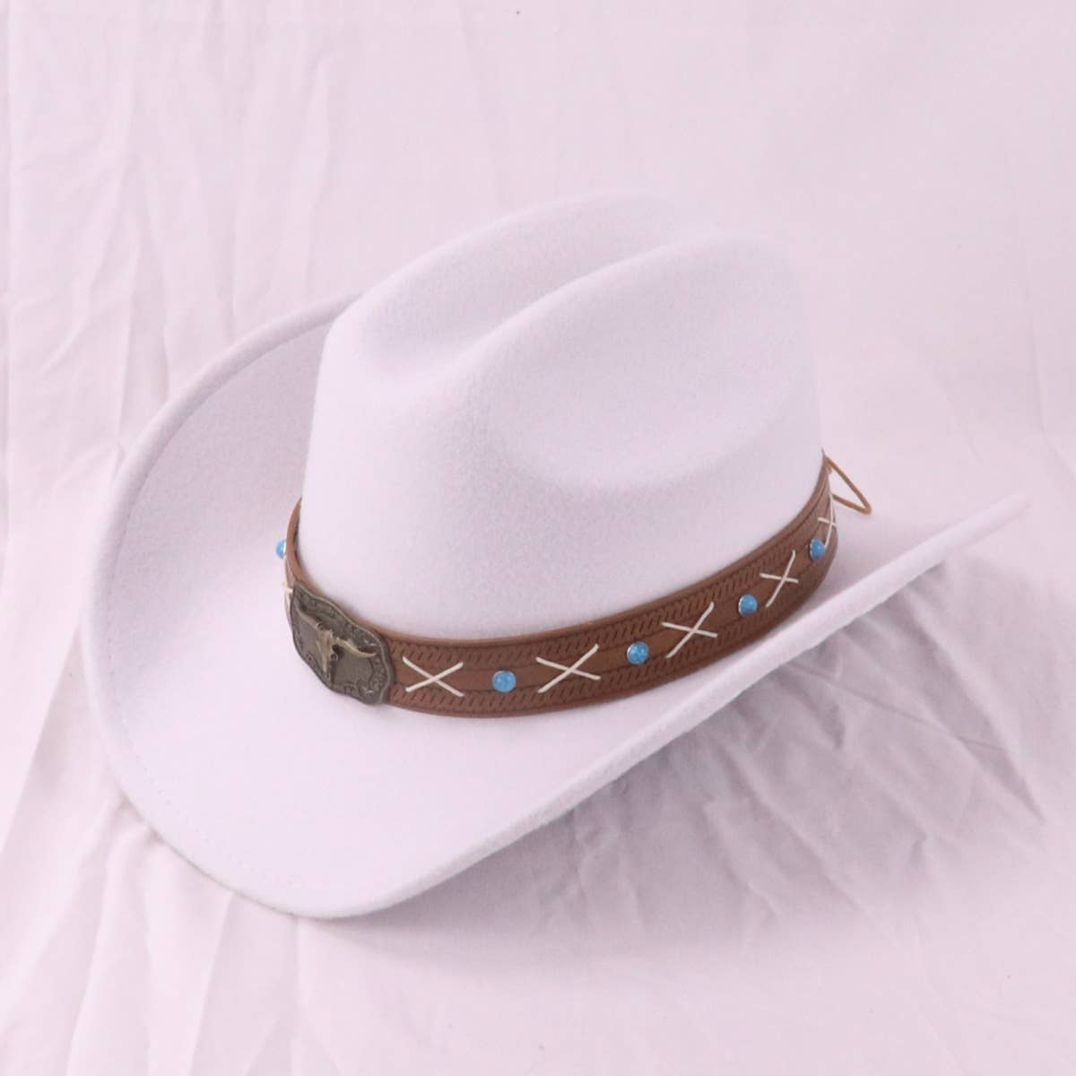 Boho Western Wide Brim Felt Hat for Travel & Sun_CWAH3658