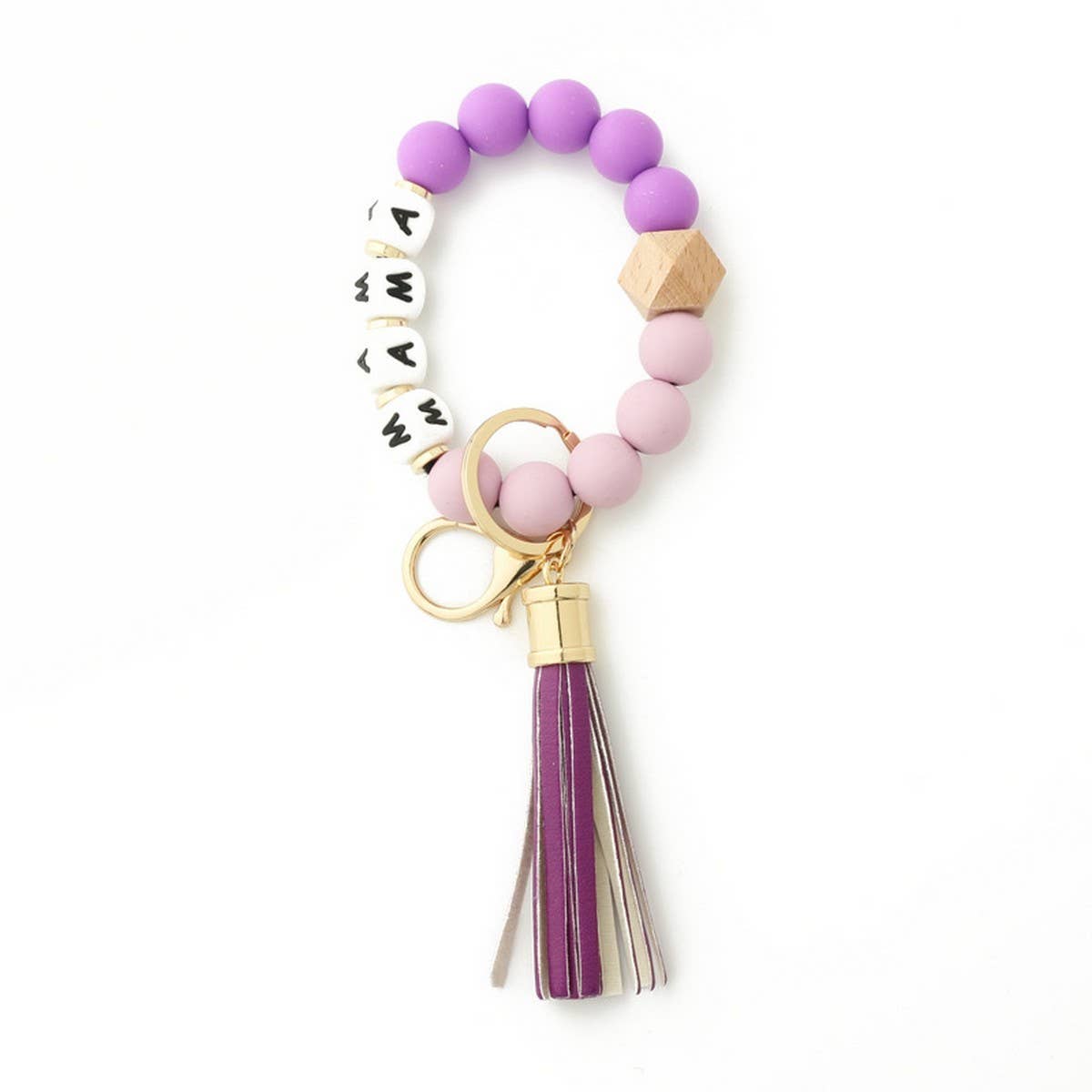 Silicone Bead Bracelet Keychain for Women