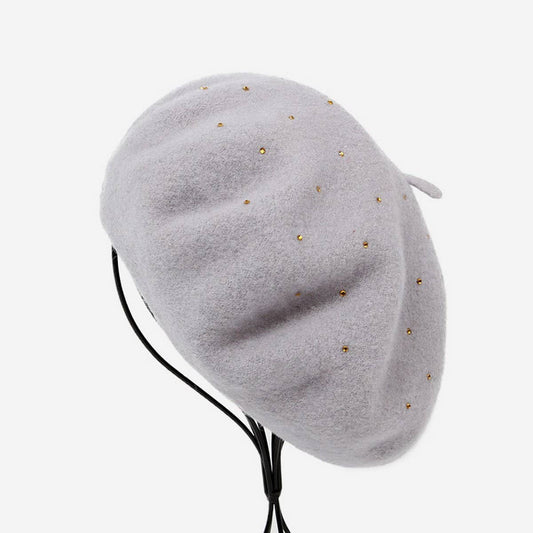 AUTUMN AND WINTER SIMPLE HOT DIAMOND COLORED BERET_CWAH1936