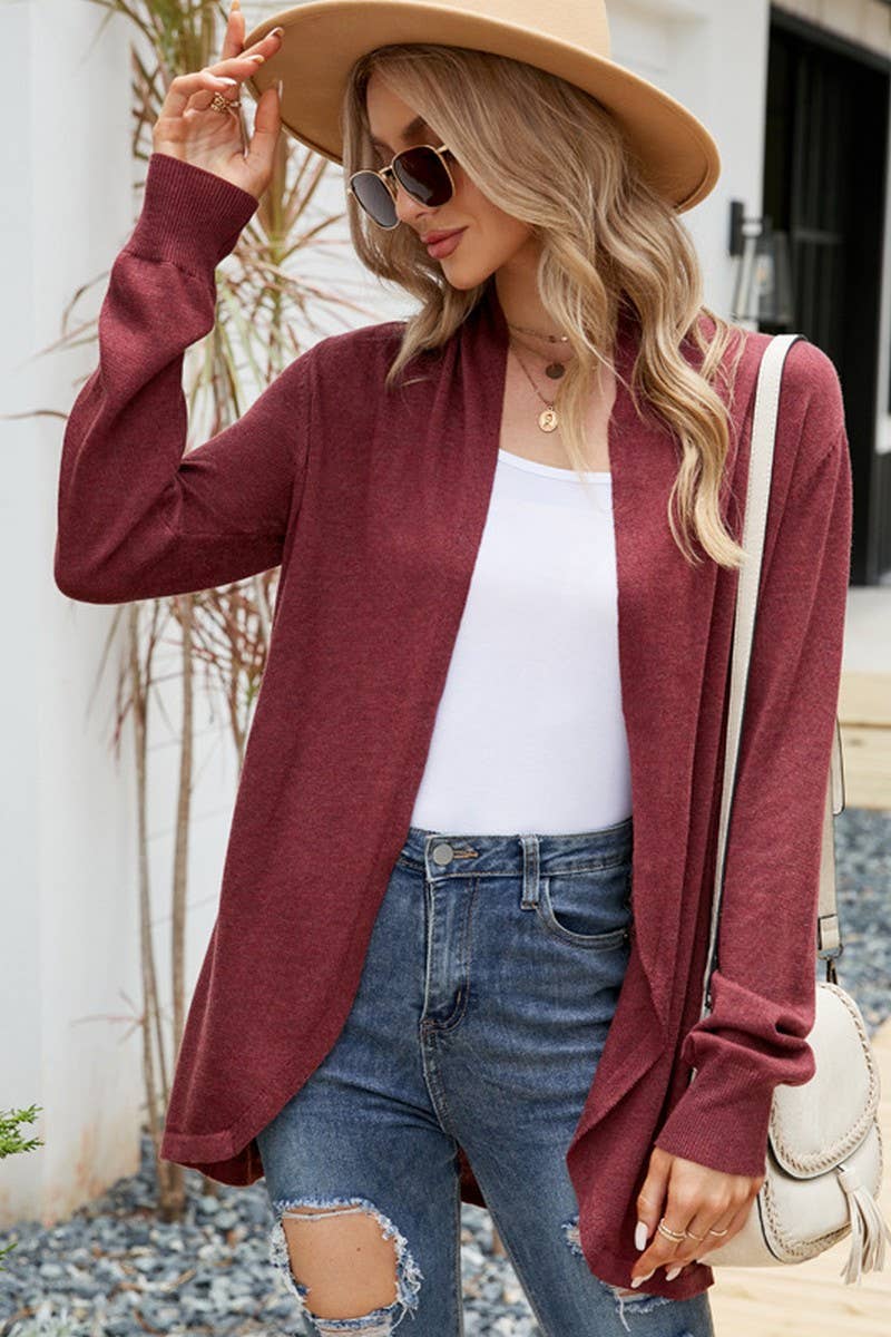 CWOCAL0754_SOLID COLOR MID-LENGTH LOOSE KNIT SWEATER