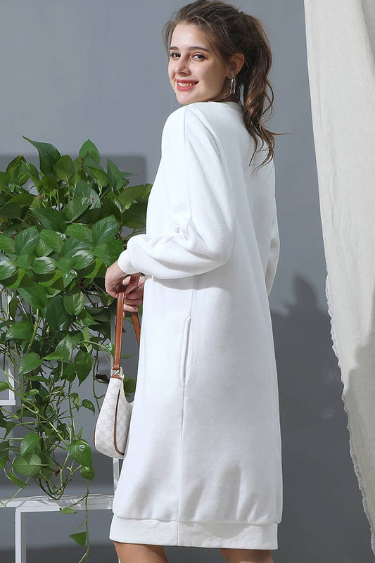 WOMEN SOLID SLIM DRESS_CWDMD775