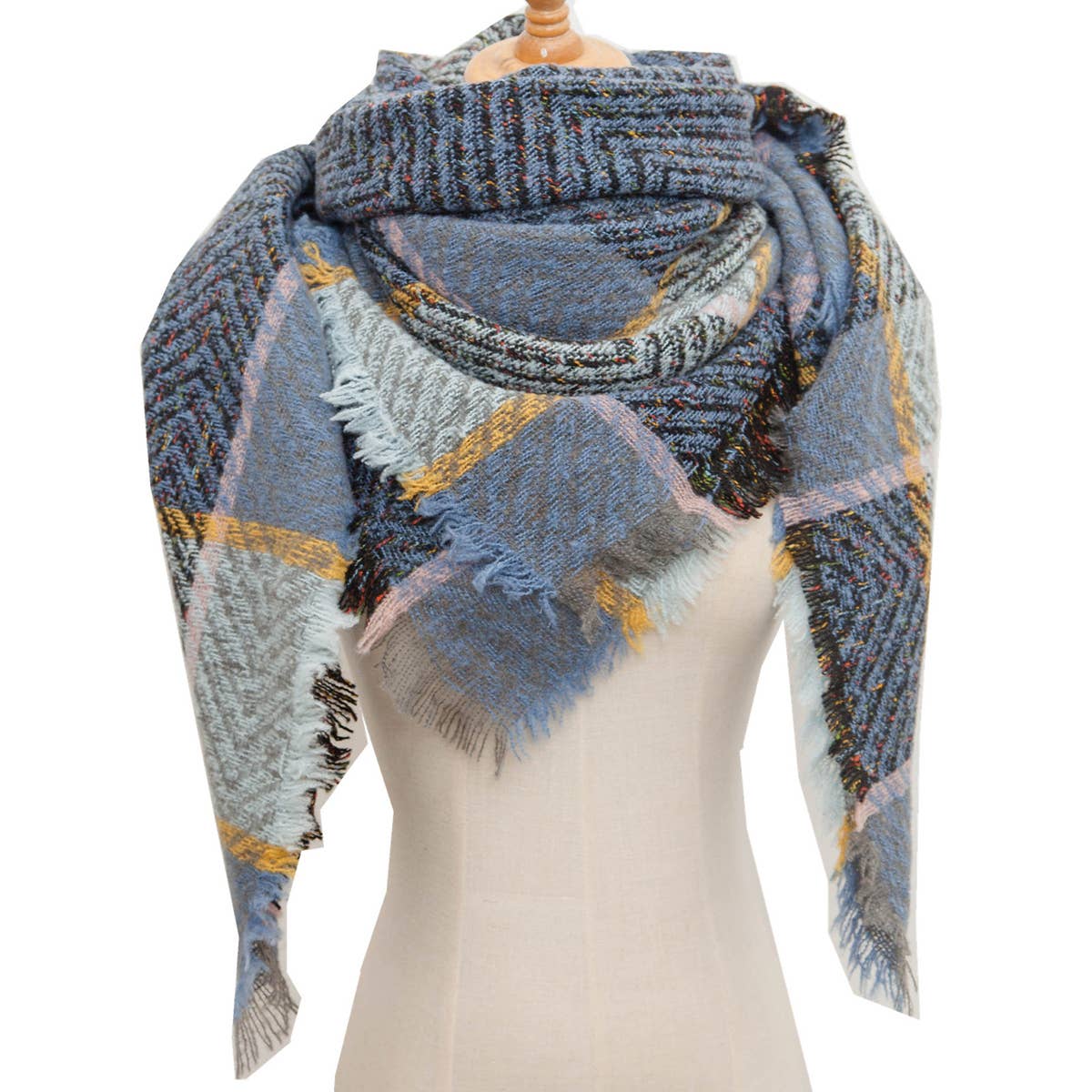 Plaid Triangle Scarf for Fall & Winter ??Wholesale_CWASC0110