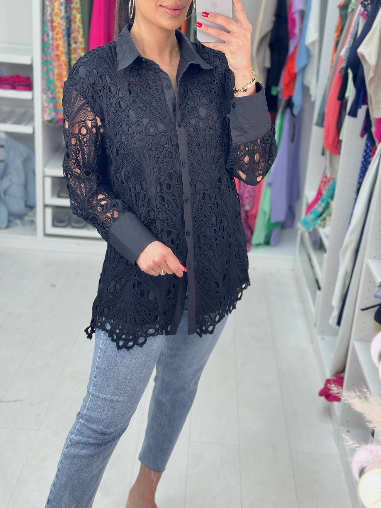 LACE CUTOUT SHIRTS GO WITH COMMUTER SHIRTS