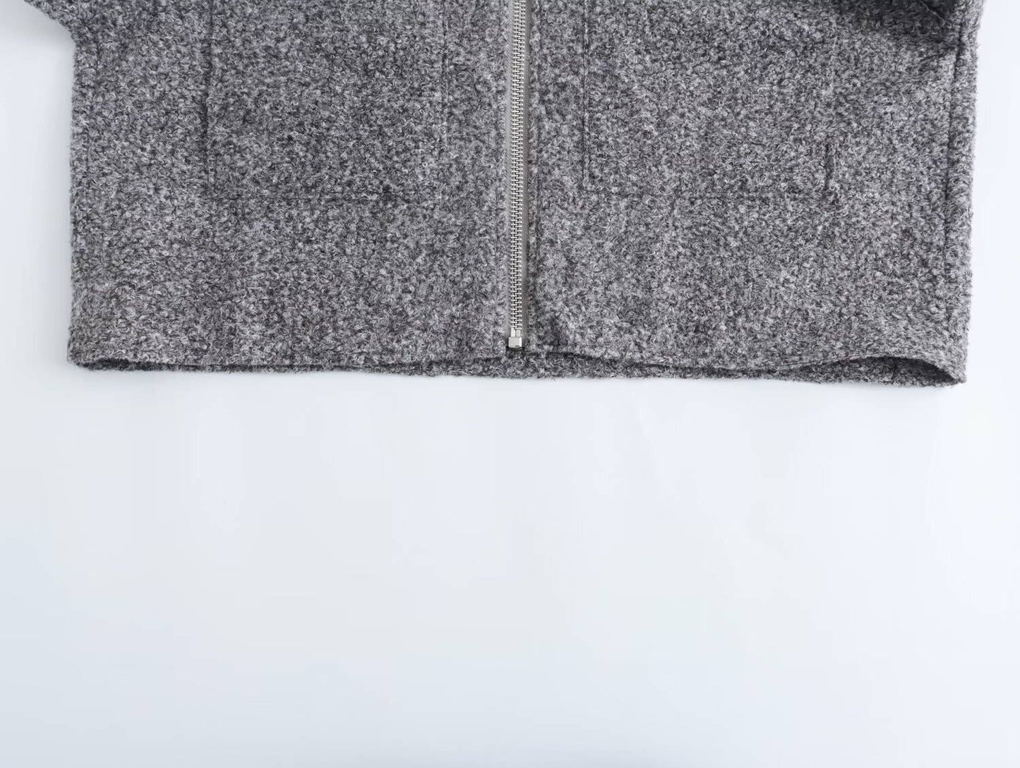 LAPEL LONG-SLEEVED PREMIUM ZIP-UP COAT