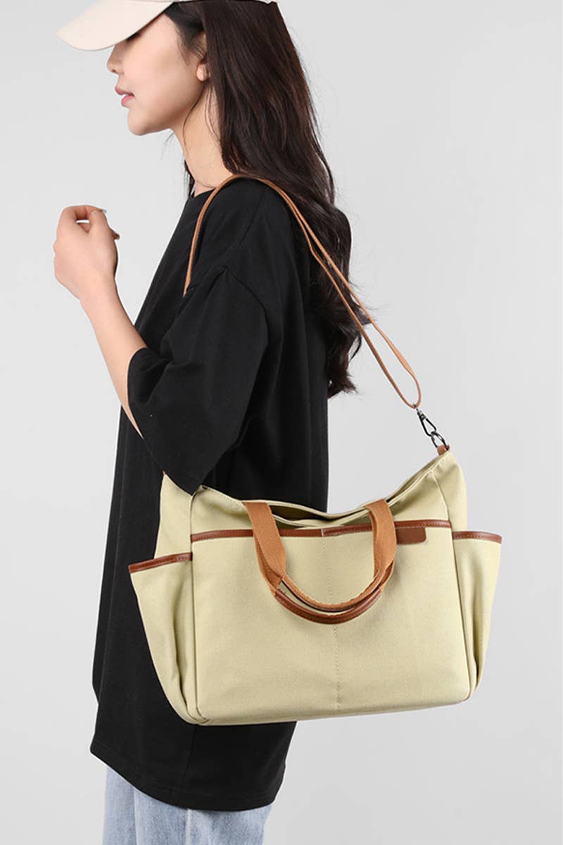 STORAGE POCKET LARGE CANVAS MESSENGER BAG_CUAB0099