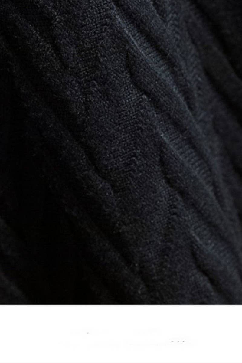 CWBLS0297_SOLID COLOR HIGH WAIST WIDE SWING KNITTED SKIRT