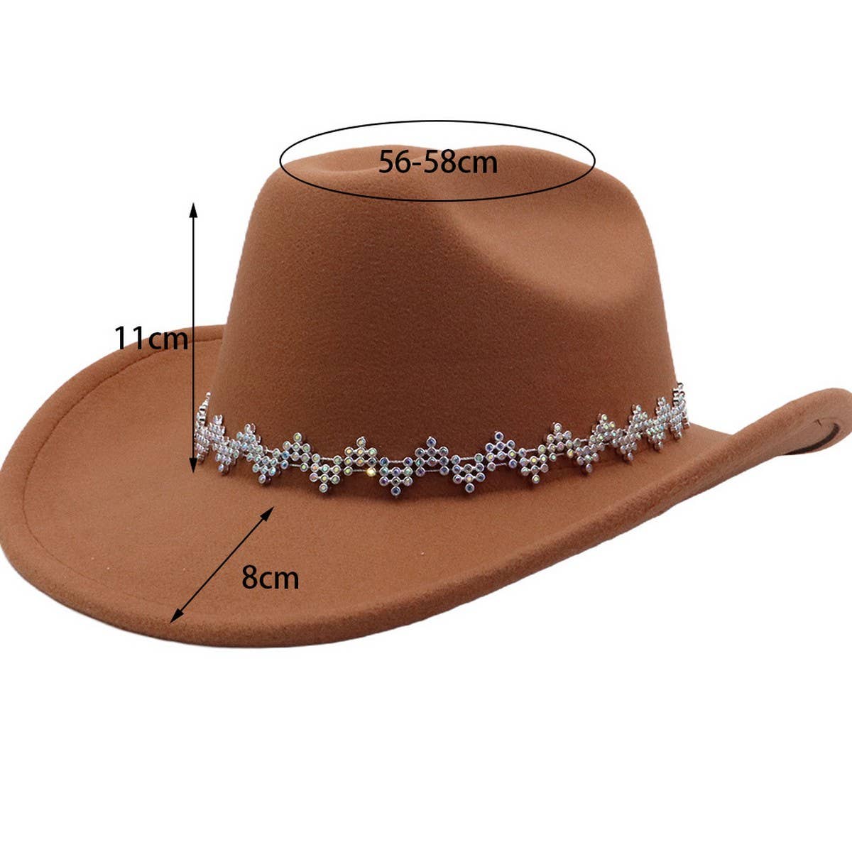 Unisex Wool Fedora Jazz Hat Western Ethnic Style_CWAH04462
