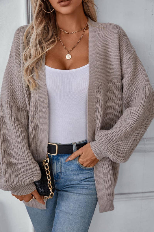 CWOCAL0840_LOOSE SOLID COLOR MID-LENGTH KNITTED CARDIGAN