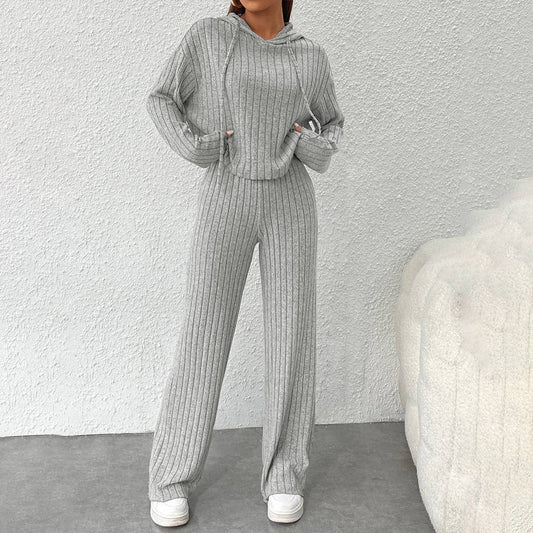 HOME SOLID COLOR LAZY FEELING TWO-PIECE SET