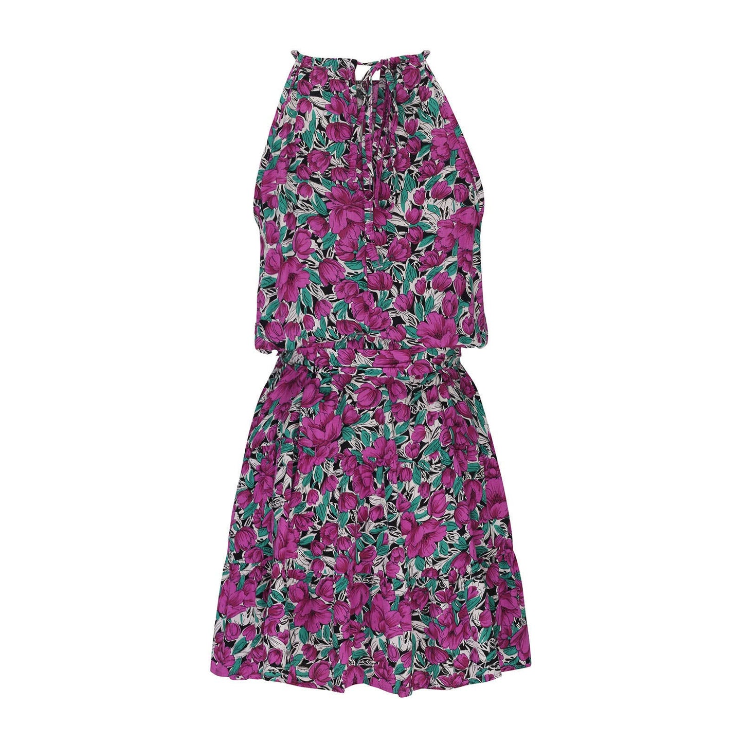 Leisure falbala big pendulum floral dress