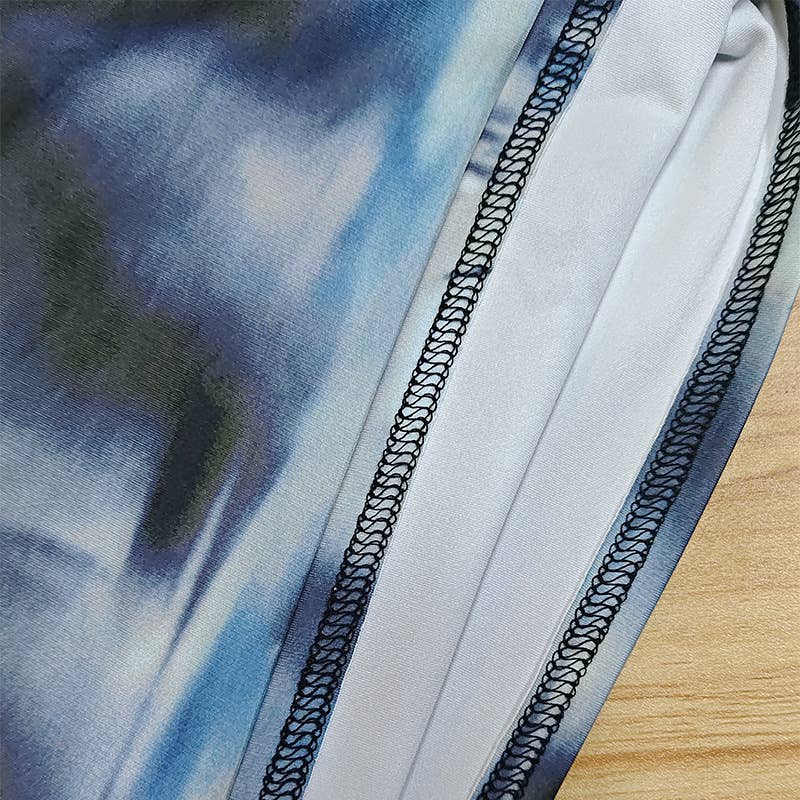 Backless Tie-Dye Ruched Bodycon Tube Dress