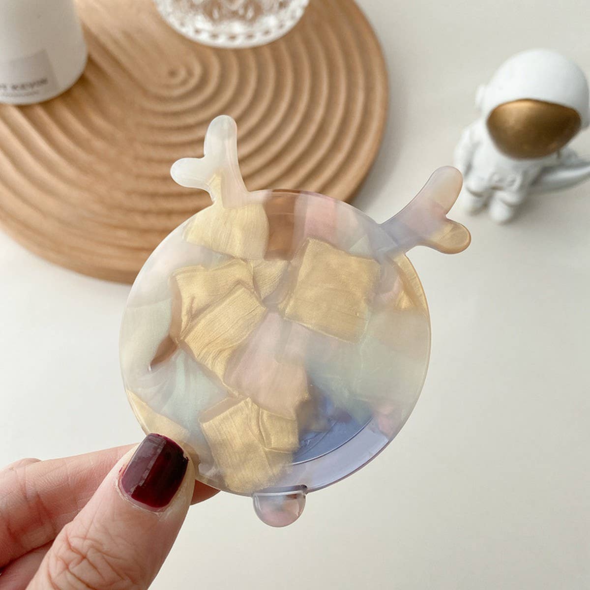 Cute Animal Acetate Mini Makeup Mirror, Portable
