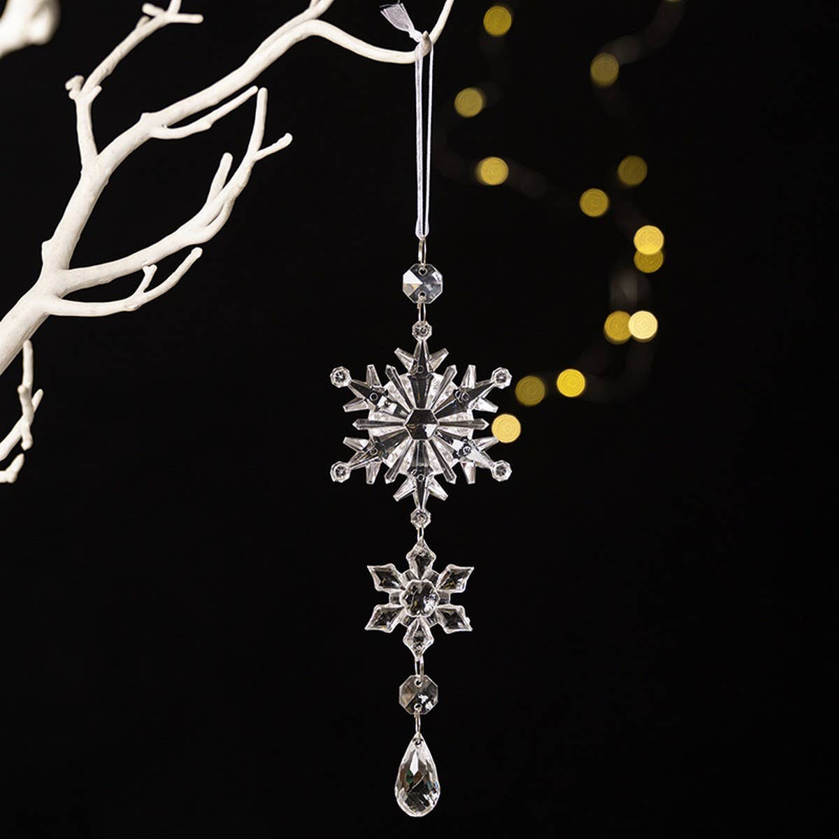 CWMM10181_CLEAR SNOWFLAKE AND COLORFUL ICICLE ORNAMENTS