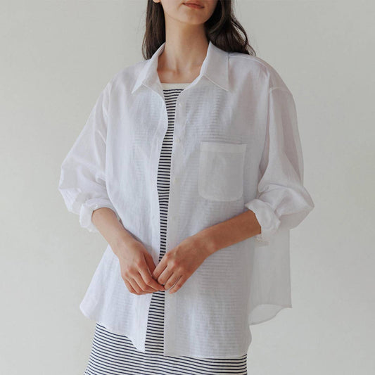 TENCEL LINEN SLOUCHY BLOUSE